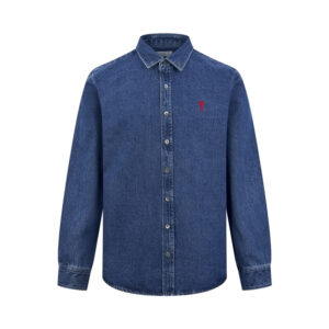 아미 【잔디집2】 드 꾀흐 하트 로고 데님 셔츠（세븐）