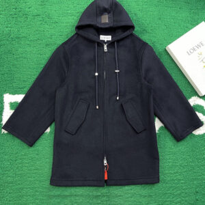 로에베 【잔디집】 울 후드 코트 (레어)