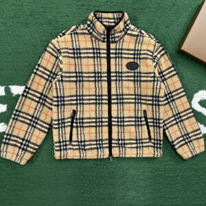 버버리 【잔디집】 체크 플리스 자켓 울 캐시미어 블렌드 (레어)