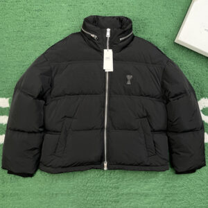 아미 【잔디집】 드 꾀흐 하트 로고 레더 패치 다운 패딩 자켓 (레어)