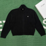 셀린느 【잔디집】 트러커 울 립드 트리옹프 스웨터 （레어）