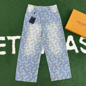 루이비통 【잔디집】 다미에 데님 와이드 레그 팬츠（레어）