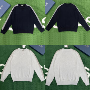 디올 【잔디집】 오블리크 밴드 인서트 스웨터 실크 자카드 (레어)