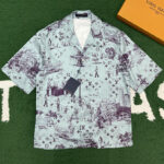 루이비통 【잔디집】 모노그림 시티 워크 프린트 실크 반팔 셔츠（레어）