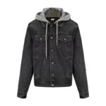 셀린느 【잔디집2】 트러커 후드 자켓 데님 흑청（세븐）