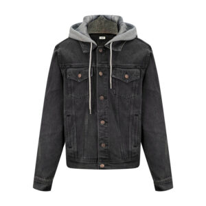 셀린느 【잔디집2】 트러커 후드 자켓 데님 흑청（세븐）