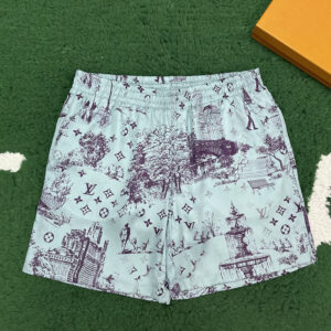 루이비통 【잔디집】 모노그림 시티 워크 프린트 실크 숏 팬츠（레어）