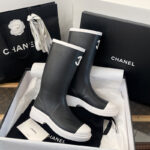 샤넬 【TJ공장】 CC 로고 레인 부츠 러버 카우초크 （터보）