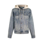 셀린느 【잔디집2】 트러커 후드 데님 자켓 연청（세븐）