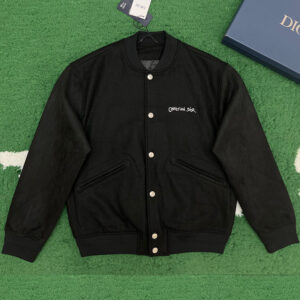 디올 [잔디집] Tag 바시티 자켓 울 블렌드 양가죽 블랙 (레어)