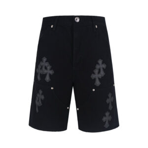 크롬하츠 【잔디집2】 멀티 크로스 패치 숏 팬츠（세븐）