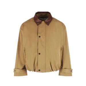 아크네 【잔디집2】 로고 트윌 가죽 패치 자켓（세븐）