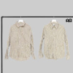 보테가베네타 【YD공장】 크러쉬드 포플린 셔츠 테크 베이지