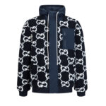 구찌 【잔디집2】 GG 패브릭 자카드 퍼지 후리스 자켓（세븐）