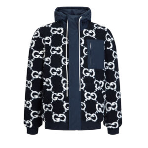 구찌 【잔디집2】 GG 패브릭 자카드 퍼지 후리스 자켓（세븐）