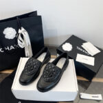 샤넬 【Happy】 블랙 CC 로고 턴락 퀼팅 로퍼 （TJ공장）