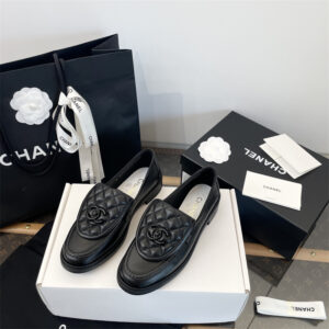 샤넬 【Happy】 블랙 CC 로고 턴락 퀼팅 로퍼 （TJ공장）