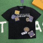 루이비통 【잔디집】 다미에 러기지 라벨 시그니처 크루넥 티셔츠（레어）