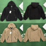 셀린느 【잔디집】 트리옹프 패치 울 코튼 플리스 후드 집업 자켓 (레어)