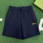 구찌 【잔디집】 로고 패치 자수 저지 숏 팬츠（레어）