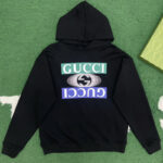 구찌 【잔디집】 로고 프린트 코튼 저지 후드（레어）