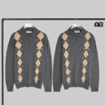 미우미우 【YD공장】 로고 폴로 셔츠 아가일 캐시미어