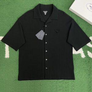 프라다 【잔디집】 리나일론 코튼 반팔 셔츠（레어）