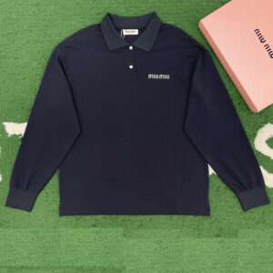 미우미우 [잔디집] 24SS 폴로셔츠 티셔츠 코튼 피크