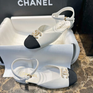 샤넬 （TJ공장） 25P CC로고 슬링백 메리제인 플랫 샌들 【Happy】