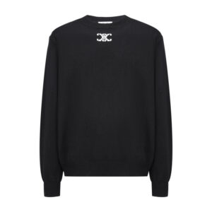 셀린느 【잔디집2】 트리옹프 로고 울 코튼 니트 스웨터（세븐）