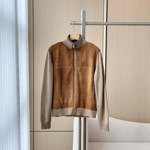 미우미우 울 앤 레더 지퍼 가디건