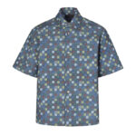 루이비통 【잔디집2】 다미에 샴브레이 반팔 셔츠（세븐）