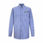 몽클레어 【잔디집2】 자수 로고 옥스포드 코튼 셔츠（세븐）