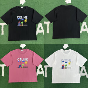 셀린느 【잔디집】 코튼 저지 리미티드 에디션 반팔 티셔츠（레어）