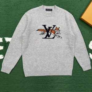 루이비통 【잔디집】 LV 레터링 크루넥 니트 울 캐시미어 청키 스웨터 (레어)