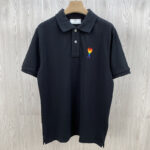 아미 레인보우 로고 반팔 폴로 셔츠