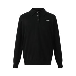 미우미우 【잔디집2】 24SS 로고 울 니트 폴로 티셔츠 (세븐)