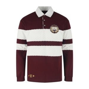 루이비통 【잔디집2】 다미에 롱 슬리브 스트라이프드 폴로 셔츠（세븐）