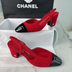 샤넬 【터보】 25A CC 트위드 슬링백 힐（TJ공장）