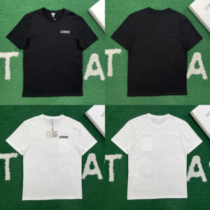 로에베 【잔디집】 로고 자수 포켓 크루넥 반팔 티셔츠 （레어）