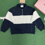 미우미우 【잔디집】 하프 집업 코튼 스웨트셔츠（레어）