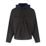 발렌시아가 【잔디집2】 로고 체크 패치워크 후드 집업 자켓（세븐）