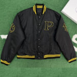 프라다 【잔디집】 리나일론 봄버 바시티 자켓 블루종（레어） 패치