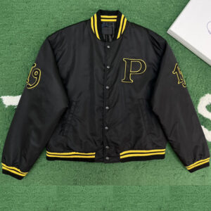 프라다 【잔디집】 리나일론 봄버 바시티 자켓 블루종（레어） 패치