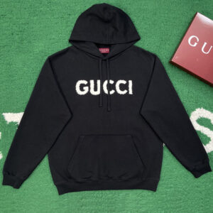 구찌 【잔디집】 후드티 로고 자수 코튼 (레어)