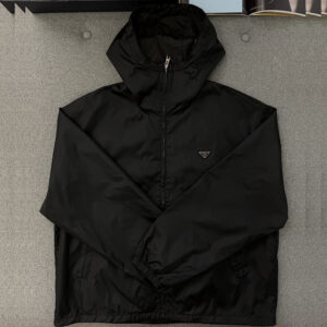 프라다 【TJ공장】 트라이앵글 리나일론 후드 집업 블루종 자켓 로고 （터보）