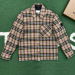 버버리 【잔디집】 울 체크 오버셔츠 (레어)