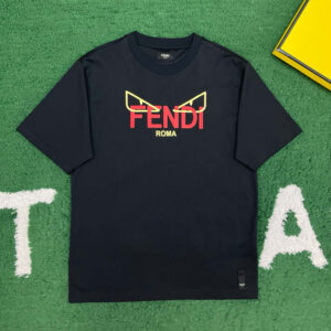 펜디 【잔디집】 로고 코튼 반팔 티셔츠（레어）