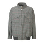 미우미우 【잔디집2】 로고 체크 블루종 자켓（세븐）