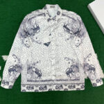 디올 【잔디집】 x 힐튼 넬 실크 트윌 버튼 클로저 셔츠（레어）